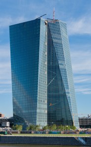 ECB's new digs in Frankfurt.  Note that it looks like it's leaning a bit ...