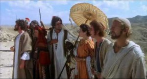 The scene at the Sermon on the Mount.  We always get it a bit wrong.