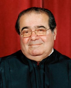 Justice Antonin Scalia. It's the argle that makes him smile more than the bargle.
