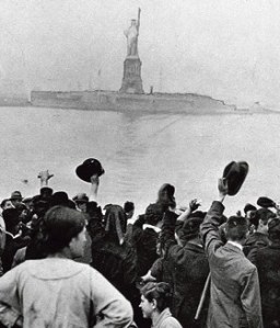 "I lift my lamp beside the golden door."