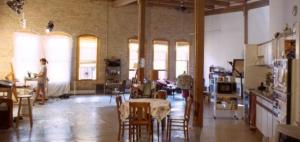 The interior of the Northern Artists' Coop in Lowertown.  Flexible space has many uses.