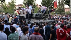 Turks face down tanks in opposition to the failed coup.  Erdogan's power comes from the people.
