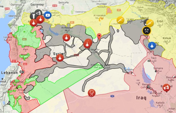 The incredible complexity of the Syria-Iraq Wars. Please see the original map for much more detail.