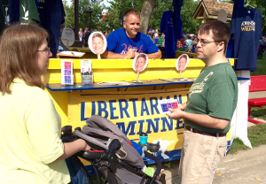 The Libertarian Party booth at the Minnesota State Fair.