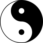 The ying-yang symbol most commonly associated with Taoism.  Each has its birth in the other, all is in harmony - but nothing is static.